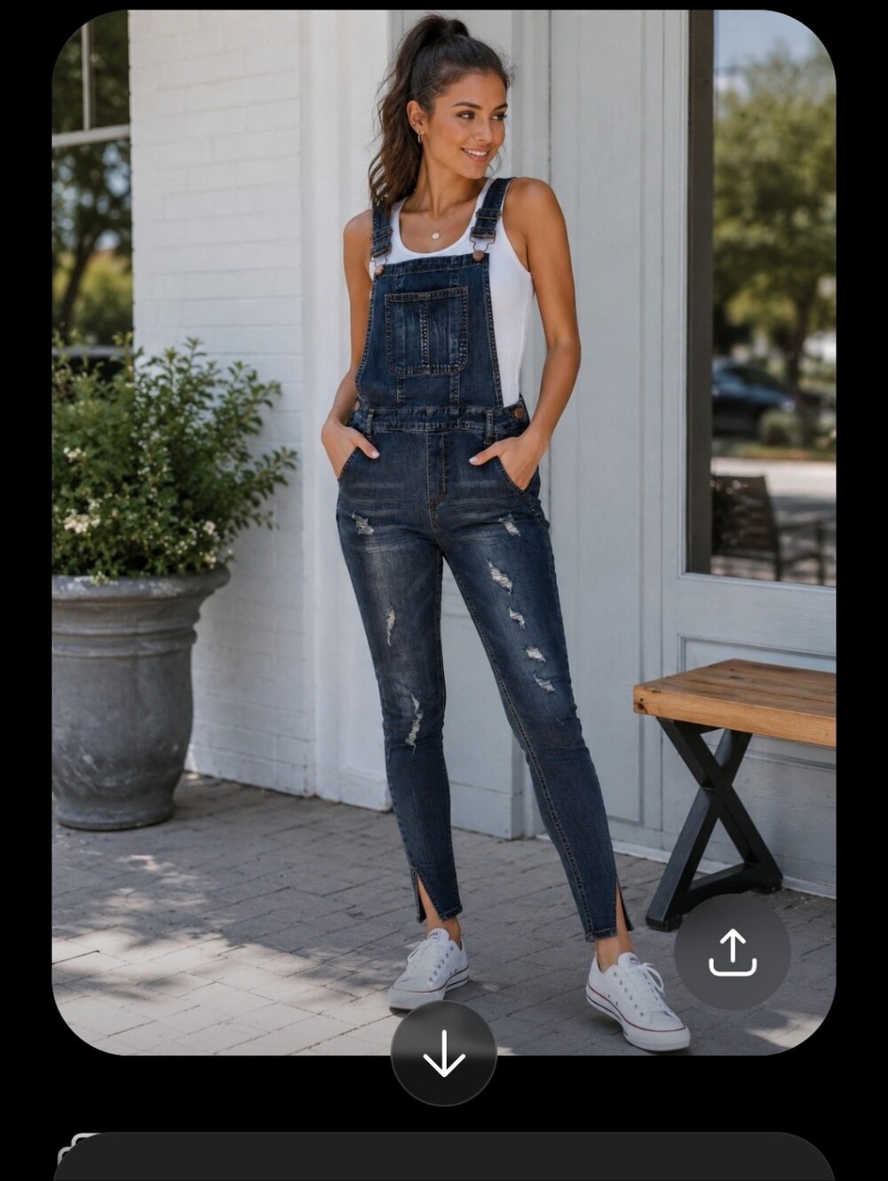 Dollhouse Distressed Dark Wash Denim Overalls Size 9 (W29/L29) Skinny Fit